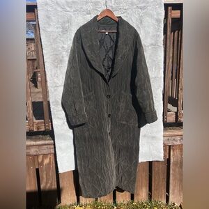 EUC Vintage Christy Allen 100%Rayon Green/Grey Women's Coat. Made in USA Size M